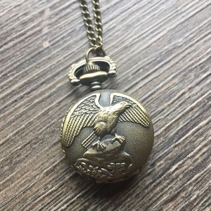 Eagle pocket watch, necklace small, antique style
